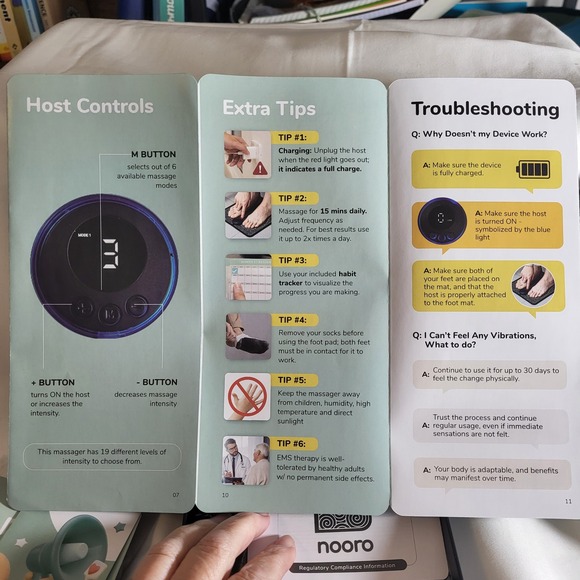 Nooro EMS Foot Massager Mat with Host Controls & Charging Cable - Picture 5 of 7